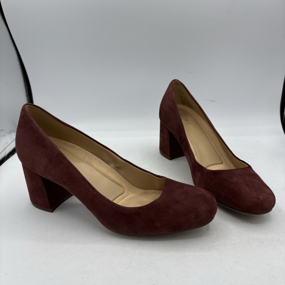 Naturalizer Heels Womens Size 8.5 M Whitney Pumps Leather Red Burgundy
